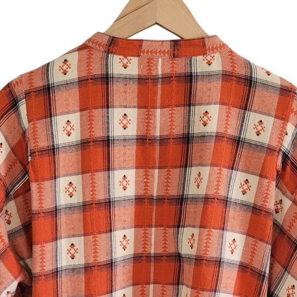 Garance Paris Flannel Shirt Button Up Orange Print Checkered Farmcore‎ Medium - Picture 9 of 14